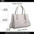 LH6809 - Miss Lulu Embellished Flower Leather Look Handbag - Light Grey LH6809 - Miss Lulu Embellished Flower Leather Look Handbag - Light Grey